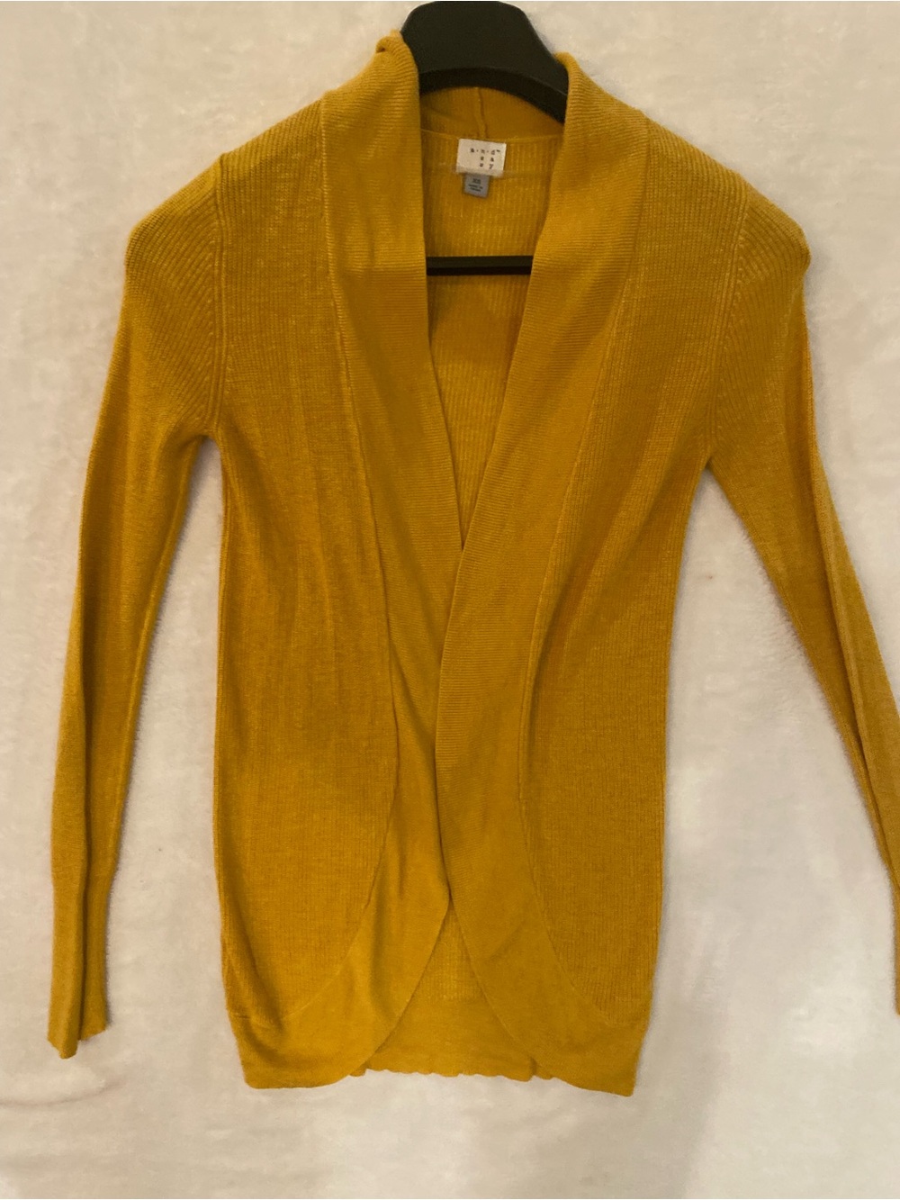 Mustard Yellow Women’s Open-Front Lightweight Sweater Cardigan